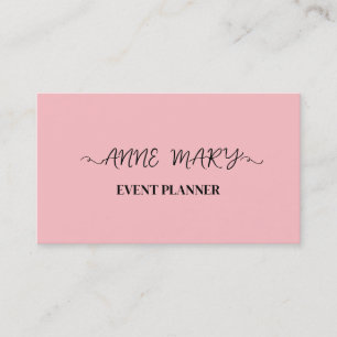 Carte De Visite Blush Pink Girgraphy Event Planner Simple