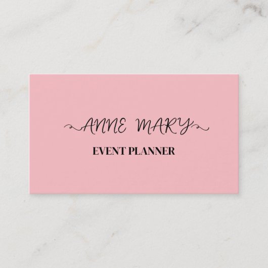Carte De Visite Blush Pink Girgraphy Event Planner Simple (Devant)