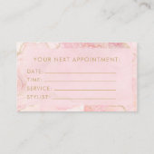 Carte De Visite Blush Pink Gold Agate Marble Appointment Card (Dos)