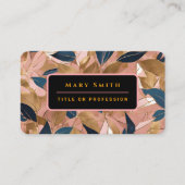 Carte De Visite Blush Pink Gold Boho Collection Feuille populaire (Devant)