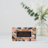 Carte De Visite Blush Pink Gold Boho Collection Feuille populaire (Debout devant)
