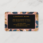 Carte De Visite Blush Pink Gold Boho Collection Feuille populaire (Dos)