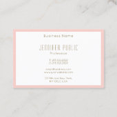 Carte De Visite Blush Pink Gold Texte Moderne Modèle Monogramme (Dos)