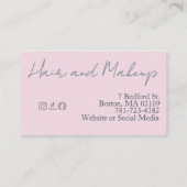 Carte De Visite Blush Pink Hair & Beauty Business Card SM Icons (Dos)