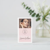 Carte De Visite Blush Pink Hair, Makeup & Beauty Studio Vertical (Debout devant)