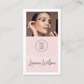 Carte De Visite Blush Pink Hair, Makeup & Beauty Studio Vertical (Devant)