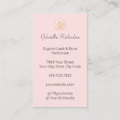 Carte De Visite Blush Pink Logo QR Code Photo Lashes and Brows (Dos)