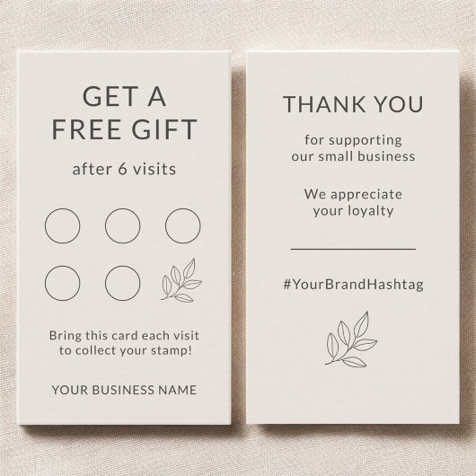 Carte De Visite Blush Pink Minimalist Small Business Loyalty Card