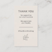 Carte De Visite Blush Pink Minimalist Small Business Loyalty Card (Dos)