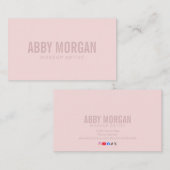 Carte De Visite Blush Pink Modern Makeup (Devant / Derrière)