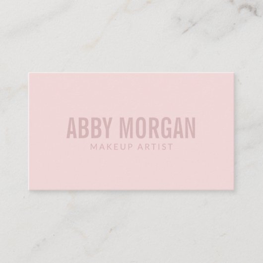Carte De Visite Blush Pink Modern Makeup (Devant)