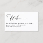 Carte De Visite Blush Pink Modern Minimalist Wedding Details Card (Devant)