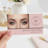 Carte De Visite Blush Pink Modern Photo Makeup