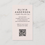 Carte De Visite Blush Pink Nail Tech Photo QR Code (Dos)