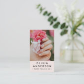 Carte De Visite Blush Pink Nail Tech Photo QR Code (Debout devant)