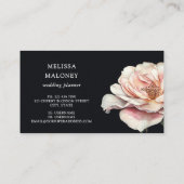 Carte De Visite Blush Pink Painted Rose Black (Dos)