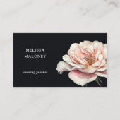 Carte De Visite Blush Pink Painted Rose Black (Devant)