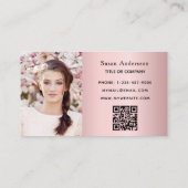 Carte De Visite Blush pink photo QR code elegant female (Dos)