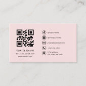 Carte De Visite Blush Pink Professional Code QR (Devant)