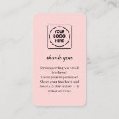 Carte De Visite Blush Pink QR | Google Reviews Custom Feedback (Dos)