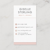 Carte De Visite Blush Pink Real Estate Agent Broker (Dos)