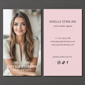 Carte De Visite Blush Pink Real Estate Agent Minimal Modern