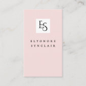 Carte De Visite Blush Pink Script Logo QR Code Lashes (Devant)