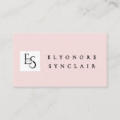 Carte De Visite Blush Pink Script Logo QR Code Lashes (Devant)