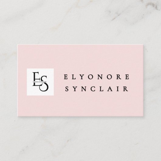 Carte De Visite Blush Pink Script Logo QR Code Lashes (Devant)