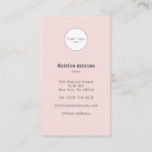 Carte De Visite Blush Pink Script Logo QR Code Photo Makeup (Dos)