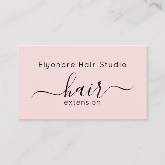 Carte De Visite Blush Pink Script QR Code Hair Extension (Devant)