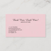 Carte De Visite Blush Pink Script simple minimalist Makeup (Dos)