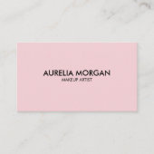Carte De Visite Blush Pink Script simple minimalist Makeup (Devant)