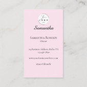 Carte De Visite Blush Pink Script Social Icon QR Code Photo Makeup (Dos)