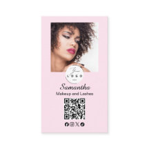 Blush Pink Script Social Icon QR Code Photo Makeup