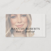 Carte De Visite Blush Pink Script Social QR Code Photo Hair Makeup (Devant)