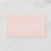 Carte De Visite Blush Pink Script Social QR Code Photo Hair Makeup (Devant)