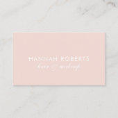 Carte De Visite Blush Pink Script Social QR Code Photo Hair Makeup (Devant)