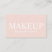 Carte De Visite Blush Pink Script Social QR Code Photo Makeup (Devant)