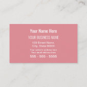 Carte De Visite Blush Pink Simple Modern Ajouter Votre Logo (Dos)