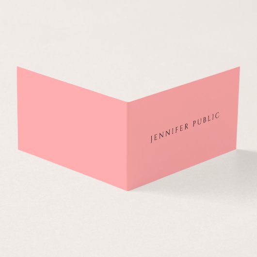 Carte De Visite Blush Pink & White Modern Elegant Simple Template (Extérieur)