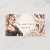 Carte De Visite Blush Portrait Hair Studio Marque (Devant)