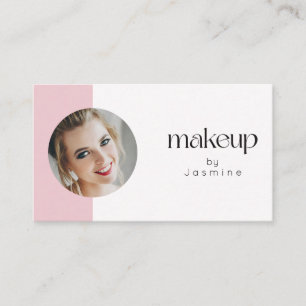 Carte De Visite Blush Rose Blanc Icônes Réseaux Sociaux Code QR MU