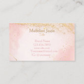 Carte De Visite Blush Rose Chic Paillet Or Marbre Agate Monogramme (Dos)