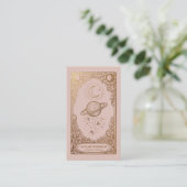 Carte De Visite Blush Rose Doré Astrologie Luxe Céleste (Debout devant)