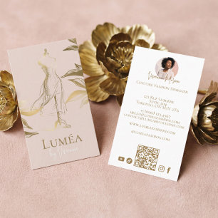 Carte De Visite Blush Rose Doré Luxueux Chic Mode Couture de Beaut