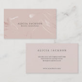 Carte De Visite Blush rose Faux Rose Gold Classy Beautician (Devant / Derrière)