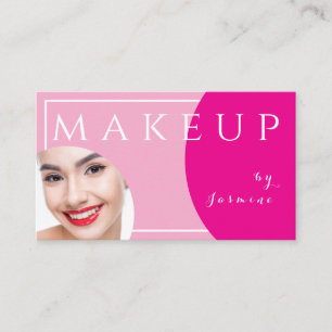 Carte De Visite Blush Rose Fuchsia Blanc Caps Photo Maquillage