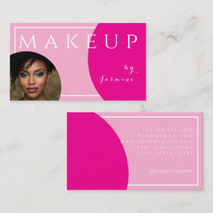 Carte De Visite Blush Rose Fuchsia Blanc Caps Photo Maquillage 