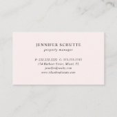 Carte De Visite Blush Rose Gold Ananas Tropical Immobilier (Dos)